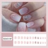 24 Pcs White Ombre Press on Nails Short Square Fake