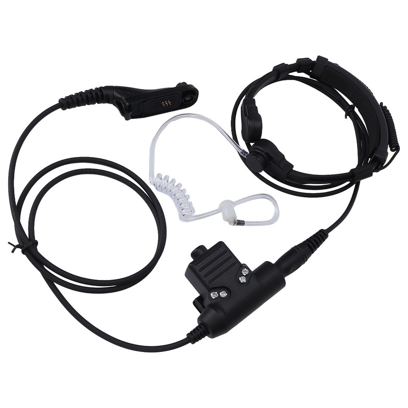 7.1mm Throat Mic Earpiece Retractable Walkie Talkie Headset with U94