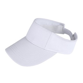 Kids Sun Visor Hat Summer Baseball Cap for Boys Girls 1-8 Years Adjustable Wide Brim Golf Beach Sun Hat Solid Cotton Travel Sports Sun Protection Peaked Cap for Outdoor Cycling Running Camping White