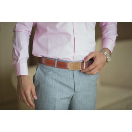 2 Pack Men’s Belt, Mio Marino Linxx Ratchet Belt with Fathers Day Gift Box - Snowfall-Aureate - Deep Charcoal & Burnt Umber - Adjustable from 28" to 44" Waist