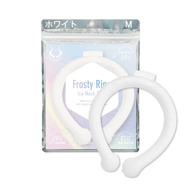 TOAMIT Sangyo FROSTY RING Aluminum Pack, Heat Protection, Cold Goods, Cooling Goods, Cool Touch, Cool, Refreshing, Heat Dissolving, Summer Supplies (M, White)