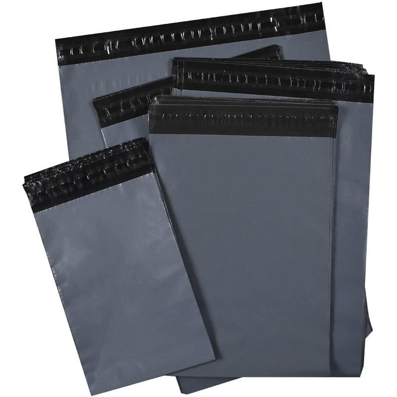 ezkart Mixed Size Self-Seal Mailer Bags Strong Polythene Posting Grey