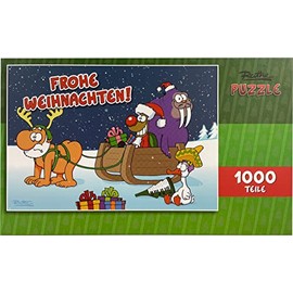 Ralph Ruthe Puzzle - Xmas Merry Christmas 1000 Pieces Santa and Rudi