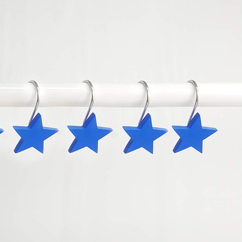 Gracelife 12Pcs Star Design Shower Curtain Hooks Resin Decorative Anti