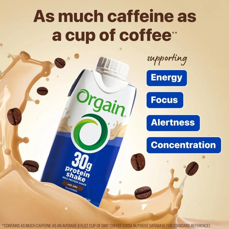 Orgain Batido De Proteínas Orgain 30 G, Café Con Leche,