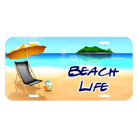 Unbranded Adventure Awaits Beach Life Ocean Metal Black License Plate