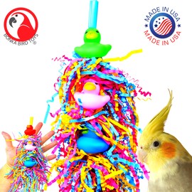 Bonka Bird Toys 2956 Triple Multi Duck 9" x 3.50", Parrot, Chew Preen Cage Toy, Conure, Pionus, Ringneck, and Similar