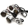 HTTMT MT224-013-CD+SM Chrome Motorcycle Turn Signals Light Kit Compatible with