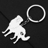 LONYOO Stainless Steel Cute Dog Keyring Pets Dog Gifts for