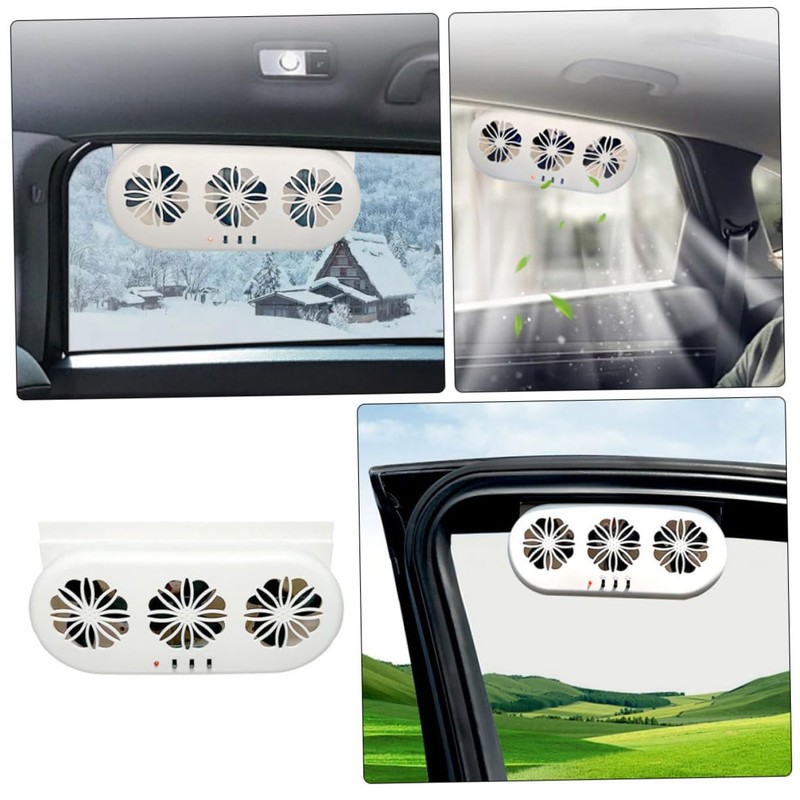 BUGUUYO Car Ventilation Fan USB Conditioner Three Air Outlets Compatible