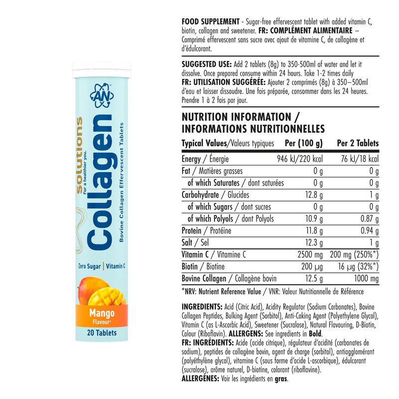 Applied Nutrition Solutions Collagen Effervescent Tablets – Collagen with Vitamin