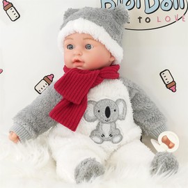 Bibi Doll Ozzy - 16" Moving Eyes Koala Newborn Baby Soft Bodied Doll Sleeping Eyes Doll for Ages 18 Months +