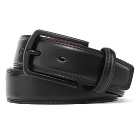 SENDEFN Men's Belt, Leather Belt Men's 35 mm Wide, Belt Men's Jeans and Business Suit, Length Can Be Shortened with Gift Box Belt, All black