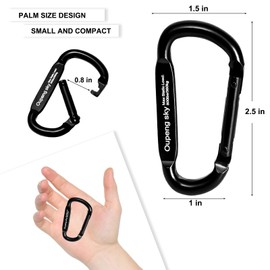 6PCS Carabiner Clip - Heavy Duty Iron Carabiners 800lbs Carabeaner D Ring Shape,Key Chain Clip Hook,Keychain Clip,Multipurpose for Camping, Hiking,Backpacking or Other Outdoor Activities, Black.