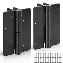 UCDOET Upgraded 5.75" Aluminum Self Closing Gate Hinges, Fence Gate Hinge for Aluminum | Vinyl | Iron | Wood Gates, Self Closing Force Adjustable Spring Hinges -1Pair (Black)
