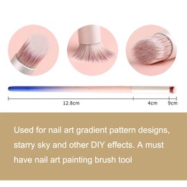 YECIRALA 10Pcs Nail Ombre Brush Nail Art Gradient Painting Brush With Wood Handle For Nail Design Brushes Set Gel Nails Gradient Color Ombre Nail Art Brushes For Women Nail Art Painting Pens Tools