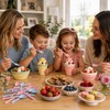 4 Pcs Ice Cream Ceramic Cone Bowls with 40 Spoons