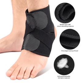 2 Pcs Ankle Support Brace, Adjustable Ankle Support Wrap, Ankle Joint Stabilizer for Men and Women