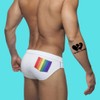 Top Spot Apparel Men's Low Rise Rainbow Swim Briefs with