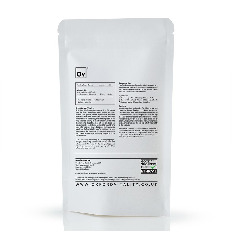Vitamin D3 Tablets | 1000 iu Supplement for Immune &