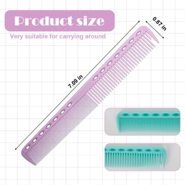 8Pcs Cutting Combs for Hair Styling - Heat Resistant Carbon Fiber Combs with Fine & Standard Teeth for Salon & Home Use (Multicolor)