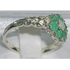 LetsBuyGold 925 Sterling Silver Natural Opal and Emerald Womens Cluster
