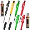 Hiboom 4 Pack Carpenter Pencil with 24 Refills (Red, Black,