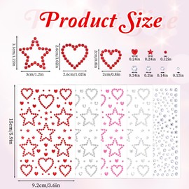 Self Adhesive Face Gems Star Heart Face Jewels Face Rhinestones Festival Jewels Stickers Rave Accessories for Body Nail Hair Women