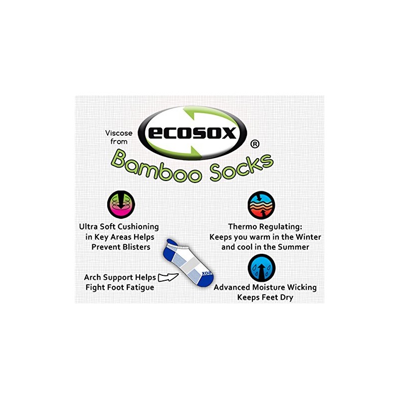 Ecosox Bamboo Viscose Active Running & Sport Tab Socks for