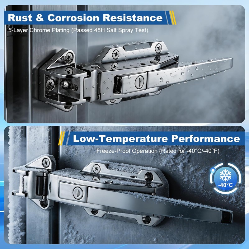 Walk-in Cooler Door Latch Kit,Frost-Resistant Fiberglass Interior Release Handle with