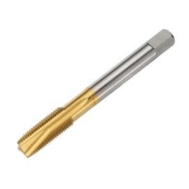 sourcing map 3/8-24 UNF B2 Spiral Point Thread Tap, Screw Tap Threading Tapping Tool, Titanium Coated 6542 High Speed Steel Machine Taps Tapping Bit