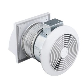 Quini 512M 6-inch Through Wall Exhaust Fan, 80 CFM 4.0 Sones, Bathroom Wall Exhaust Fan, Kitchen Ventilation Fan, 6-inch Diameter Vent, Retractable Duct