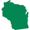 Picniva Green Wisconsin WI map Removable Vinyl Wall Decal Home Dicor 3 inchs Wide