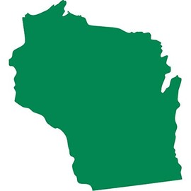 Picniva Green Wisconsin WI map Removable Vinyl Wall Decal Home Dicor 3 inchs Wide