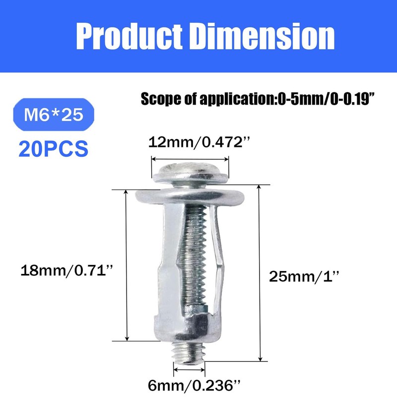 BENLIUDH 20pcs Hollow Wall Anchors for Thin Walls Heavy Duty,
