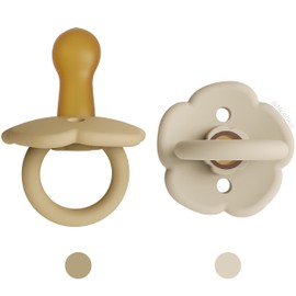 Moonkie Pacifiers Set of 2 | One-Piece Design Baby Pacifier with Large Air Holes | BPA-Free Safe Silicone Soother | 0-6 Months