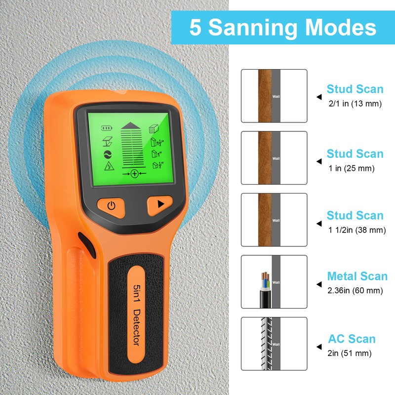 Stud Finder Wall Scanner - 5 in 1 Electronic Stud