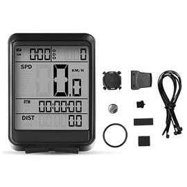 Hsthe Sea Wireless Waterproof Bike Computer with LCD Display - Multifunction Speedometer, Odometer and Auto Activation for Road Bikes - IC321