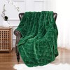 BYTIDE Jacquard Rabbit Faux Fur Plush Textured Throw Blankets with