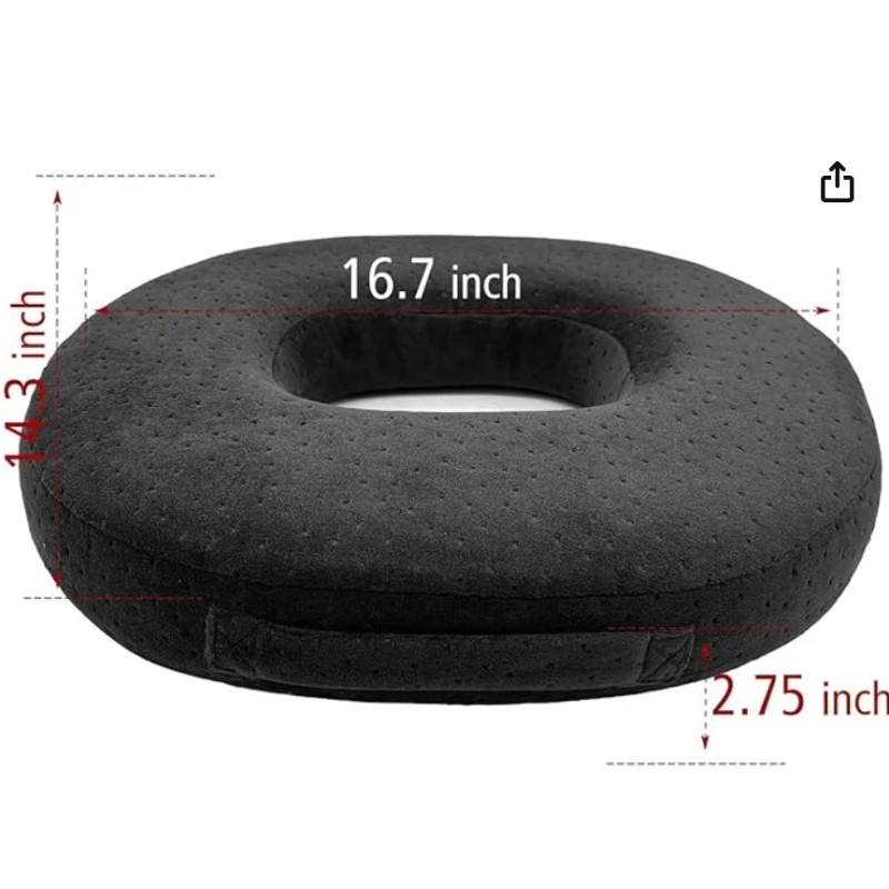 Cozy BoSpin Donut Pillow Memory Foam Seat Cushion - Non-Slip