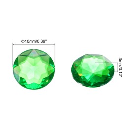MECCANIXITY Flat Back Round Acrylic Rhinestones,10mm SS45 Green Flatback Crystal Rhinestones for Crafts Clothes Shoes DIY Decoration Gifts 100Pcs