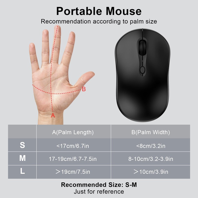 USB Wireless Mouse Computer Mouse with USB Nano Receiver for