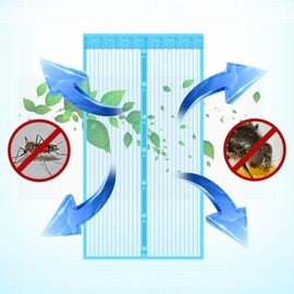 One-Touch Magnetic Mosquito Net with Lace & Velcro Star Pattern