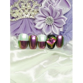Magic Purple Handmade Nail Tips - Short Oval / 매직퍼플 수제네일팁 - 숏오발