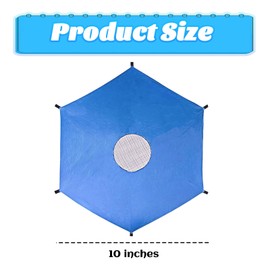 LUMOOM 10 Inch Trampoline Canopy, Waterproof Awning and Trampoline Protection Tarpaulin, Foldable Shade Cover for Trampolines, Tear-Resistant Blue Outdoor Trampoline Roof