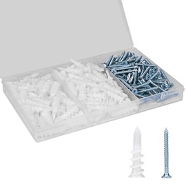 Vmuter Self Drilling Drywall Anchors, 180PCS Heavy Duty Dry Wall Anchors and Screws Kit for Hanging Sheetrock, 90 Self-Tapping Plastic Drywall Hangers 90 Sheet Rock Screws-50 Lbs