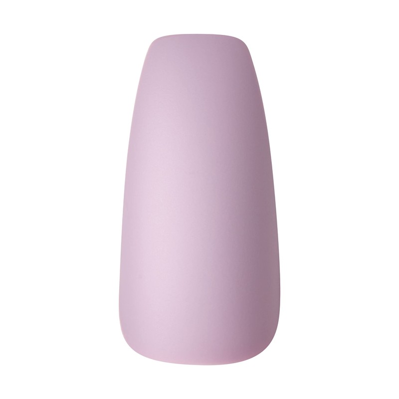 KISS Gel Fantasy Glue-On Nails Lavender Glitter Long Length Coffin