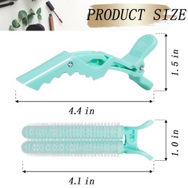 KANPRINCESS Volumizing Hair Clips Alligator Hair Clips Set,Hair Roller Clips for Effortless Curls That Last, Root Clips for Fluffy and Instant Hair Volume,Alligator Clips for Hair Styling(4pcs Cyan)