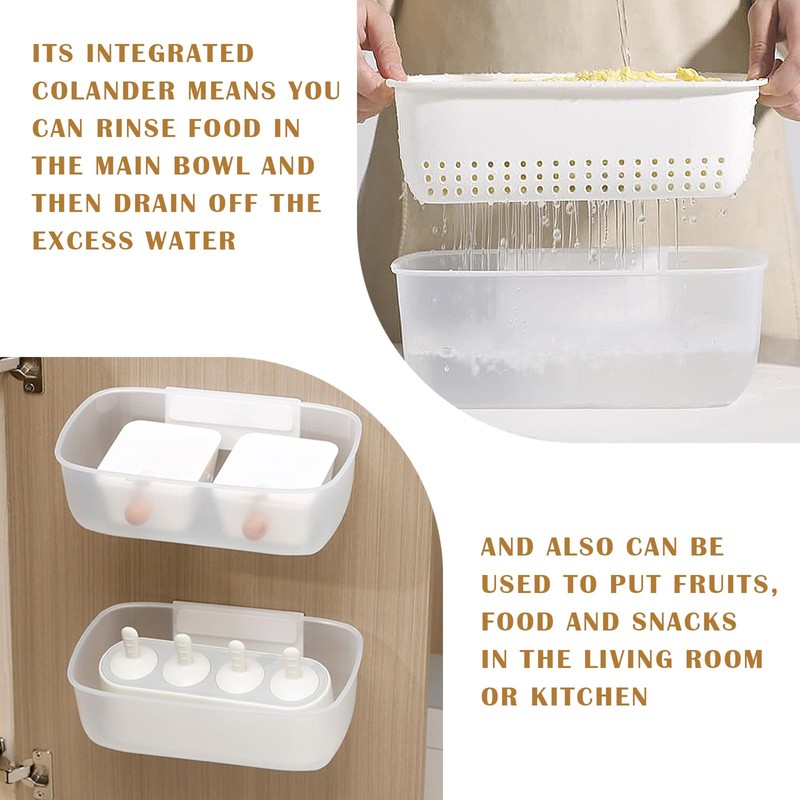 ZJIVQO Sinks Basket Kitchen Colanders Bowl Set Strainer Bowl 2-in-1