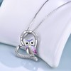 YFN Owl Necklace Sterling Silver I Love You Forever Heart